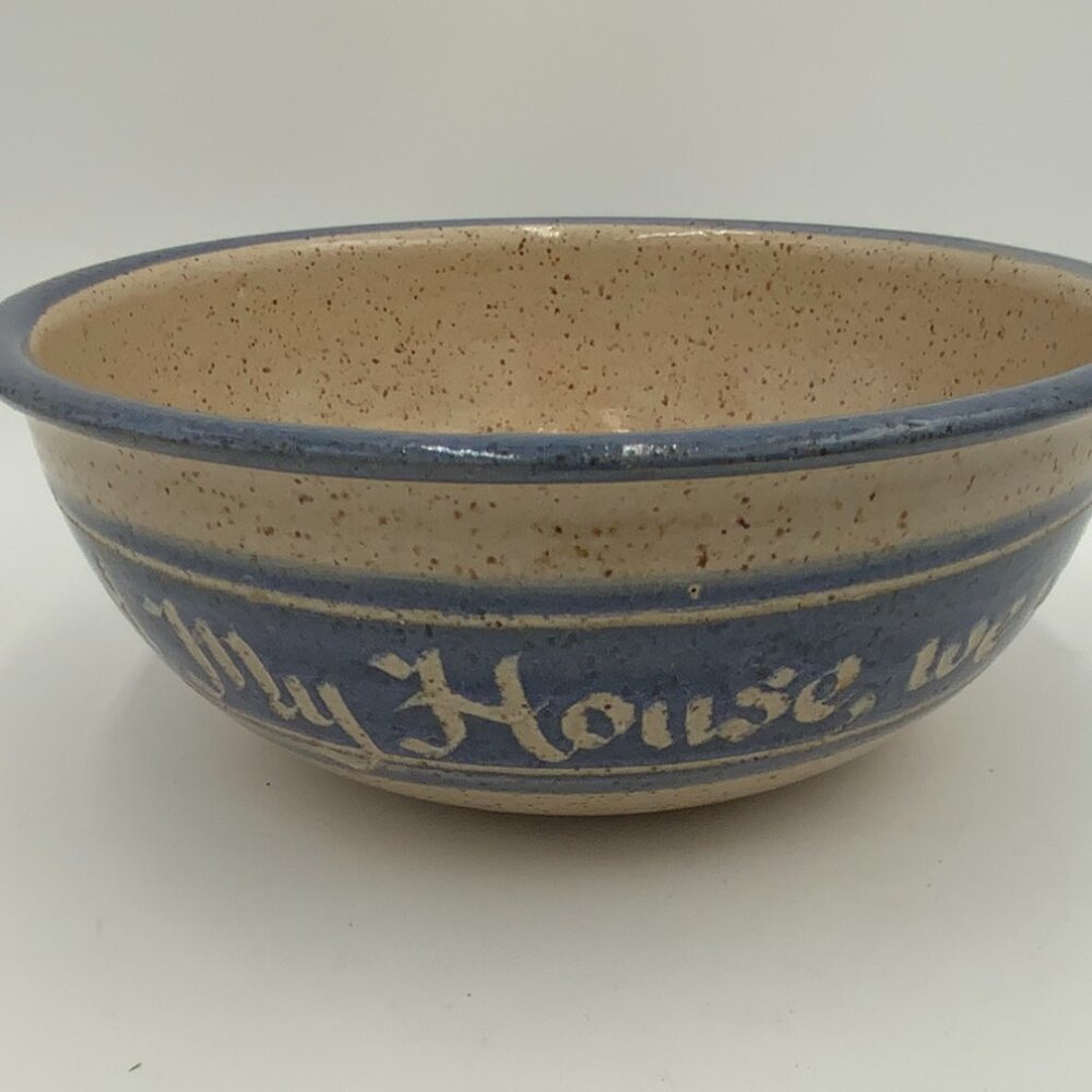 1988 Artist Signed Joshua 24:15 Bible Scripture Pottery Bowl 10" - Picture 6 of 10